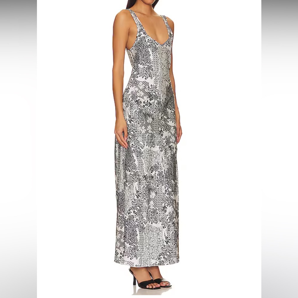 Free People NWT Maxi Slip Dress Boho Satin Flowy Size Medium